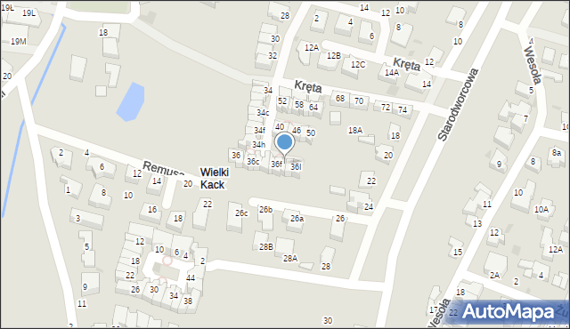 Gdynia, Kręta, 36g, mapa Gdyni