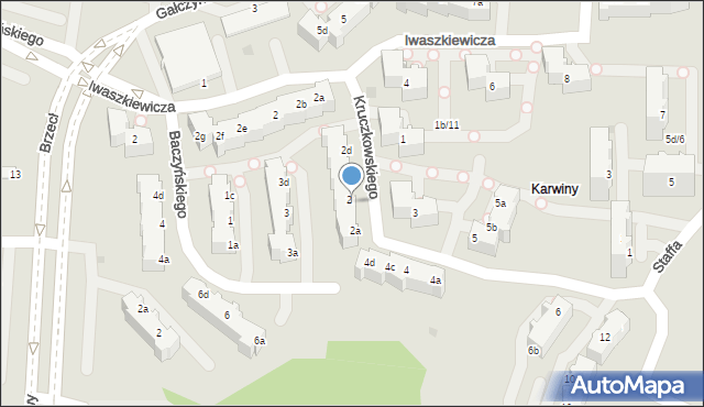Gdynia, Kruczkowskiego Kazimierza, 2b, mapa Gdyni