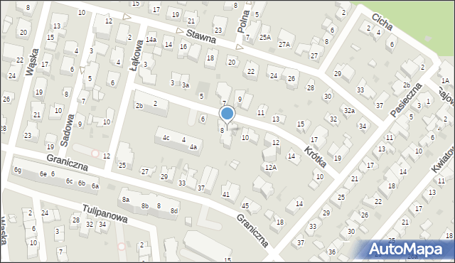 Gdynia, Krótka, 8a, mapa Gdyni