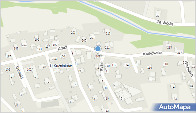 Gilowice, Krakowska, 108, mapa Gilowice