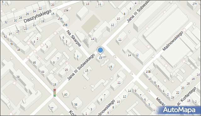 Gliwice, Króla Jana III Sobieskiego, 13, mapa Gliwic