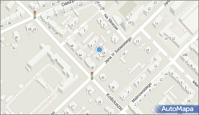 Gliwice, Króla Jana III Sobieskiego, 16A, mapa Gliwic