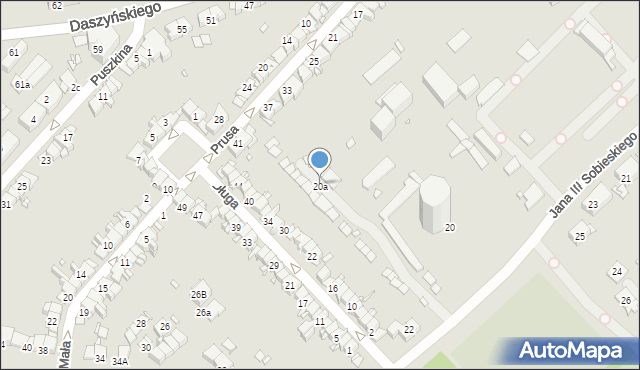 Gliwice, Króla Jana III Sobieskiego, 20a, mapa Gliwic