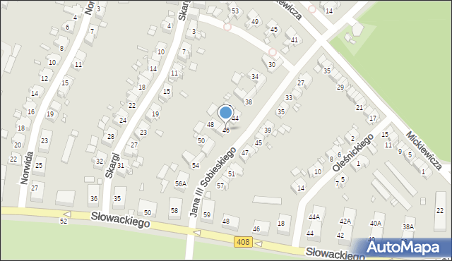 Gliwice, Króla Jana III Sobieskiego, 46, mapa Gliwic
