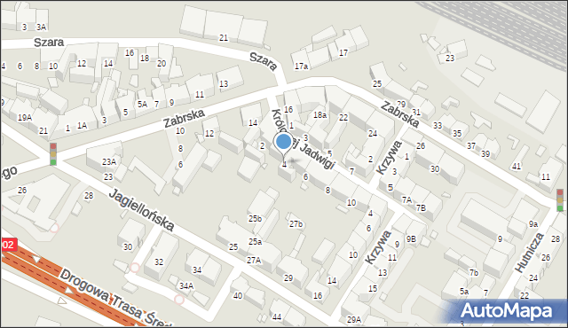 Gliwice, Królowej Jadwigi, 4, mapa Gliwic