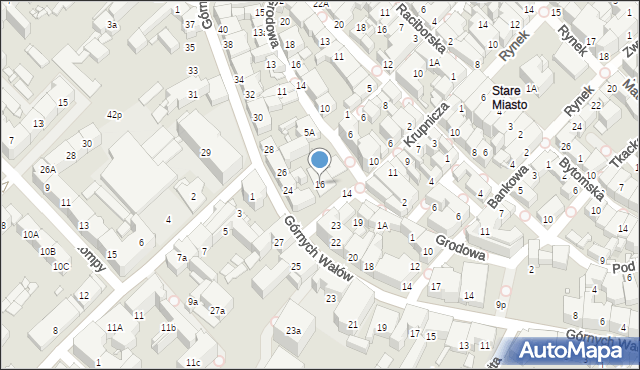 Gliwice, Krupnicza, 16, mapa Gliwic