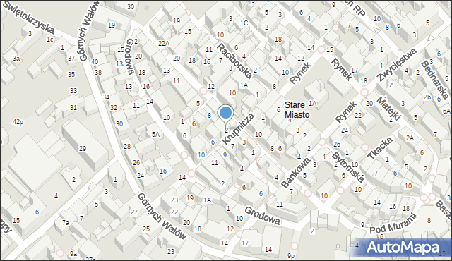 Gliwice, Krupnicza, 2, mapa Gliwic