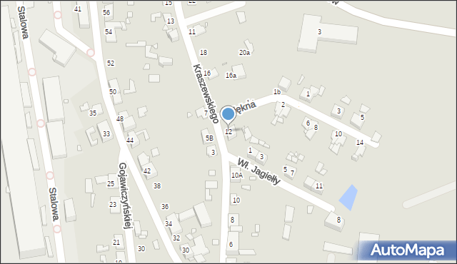 Gliwice, Kraszewskiego Józefa Ignacego, 12, mapa Gliwic