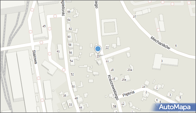 Gliwice, Kraszewskiego Józefa Ignacego, 13, mapa Gliwic