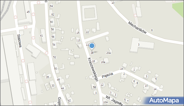 Gliwice, Kraszewskiego Józefa Ignacego, 18, mapa Gliwic