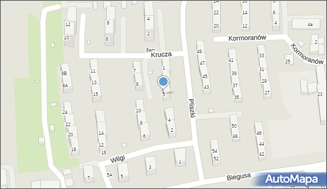 Gliwice, Krucza, 5, mapa Gliwic