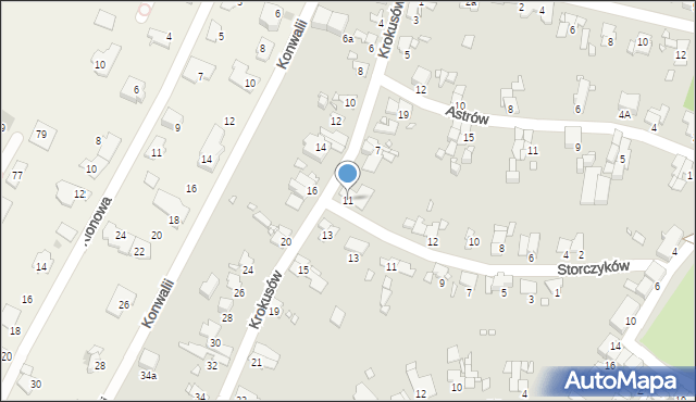 Gliwice, Krokusów, 11, mapa Gliwic