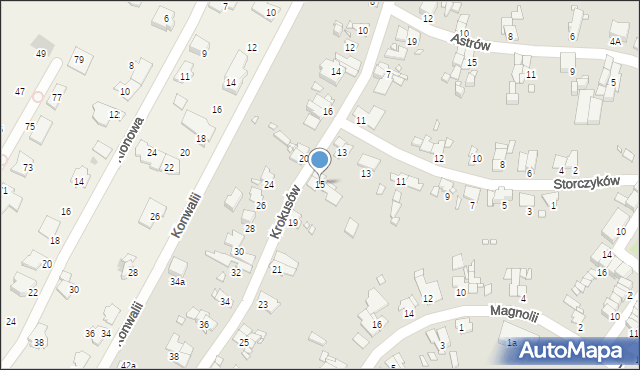 Gliwice, Krokusów, 15, mapa Gliwic