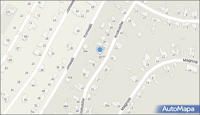 Gliwice, Krokusów, 34, mapa Gliwic