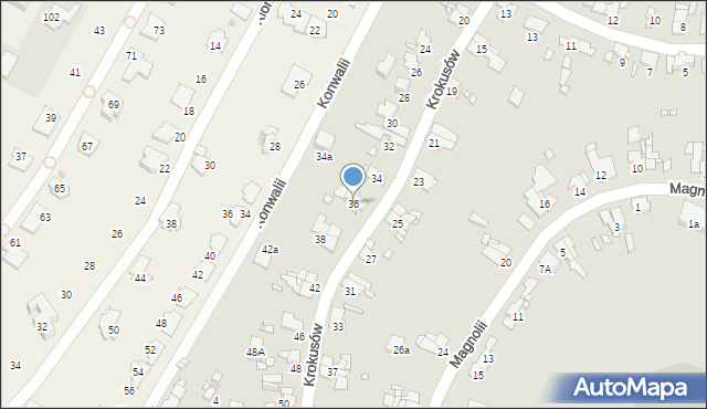Gliwice, Krokusów, 36, mapa Gliwic