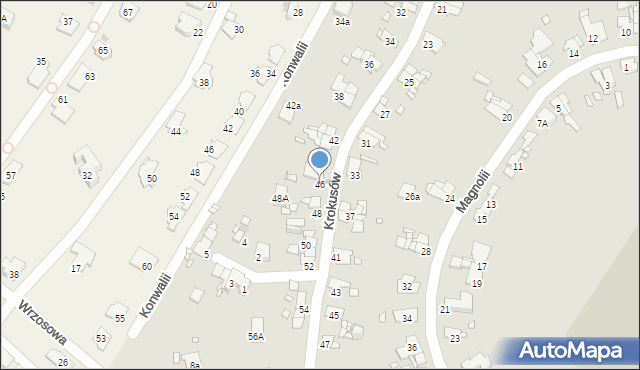 Gliwice, Krokusów, 46, mapa Gliwic