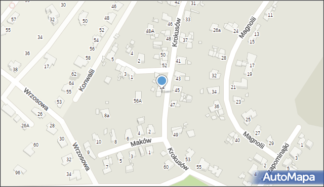 Gliwice, Krokusów, 56, mapa Gliwic