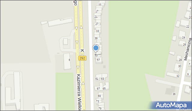 Głogów, Króla Kazimierza Wielkiego, 53, mapa Głogów