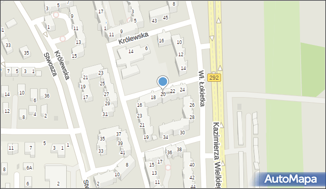 Głogów, Króla Władysława Łokietka, 20, mapa Głogów
