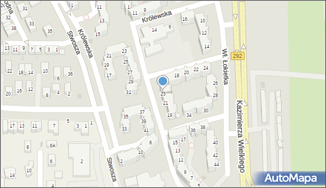 Głogów, Króla Władysława Łokietka, 23, mapa Głogów