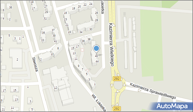 Głogów, Króla Władysława Łokietka, 42, mapa Głogów