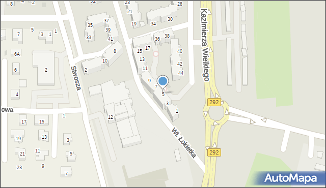 Głogów, Króla Władysława Łokietka, 5, mapa Głogów