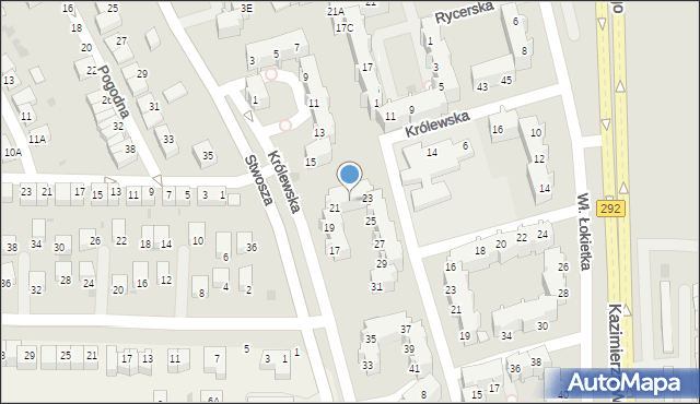 Głogów, Królewska, 21A, mapa Głogów