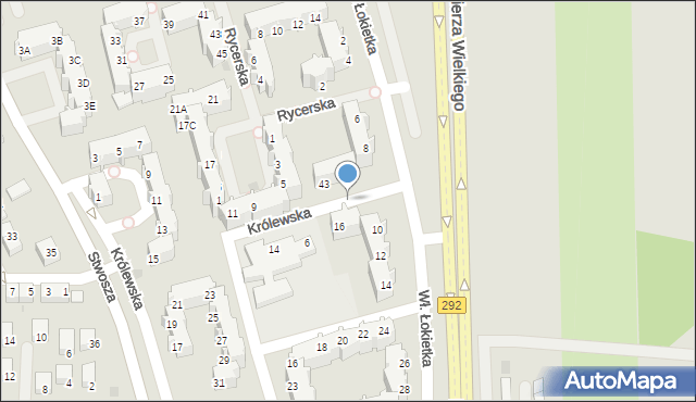 Głogów, Królewska, 451, mapa Głogów