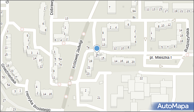 Głogów, Królowej Jadwigi, 17, mapa Głogów