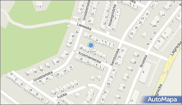 Głogów, Krzemieniecka, 12, mapa Głogów