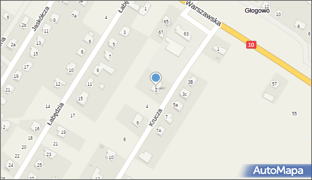 Głogowo, Krucza, 2, mapa Głogowo
