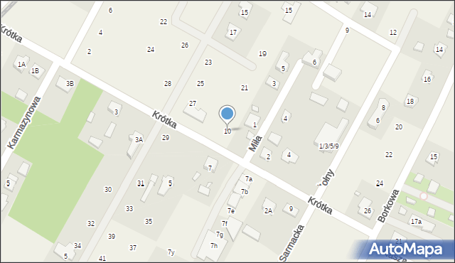 Głosków, Krótka, 10, mapa Głosków