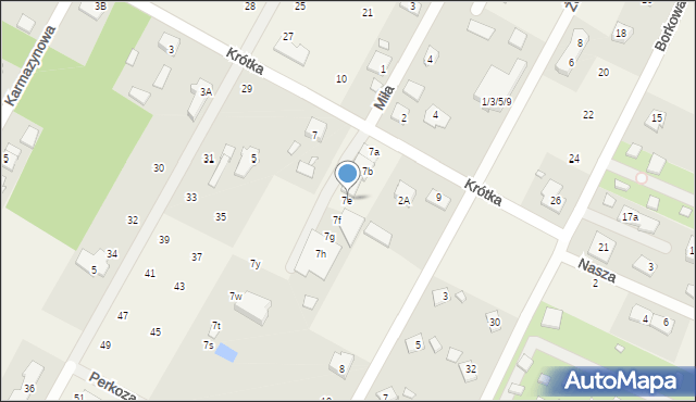 Głosków, Krótka, 7e, mapa Głosków