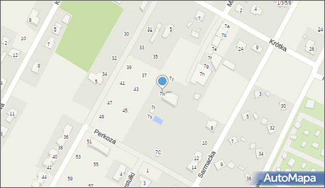 Głosków, Krótka, 7w, mapa Głosków