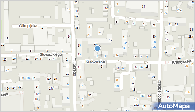 Głubczyce, Krakowska, 1, mapa Głubczyce