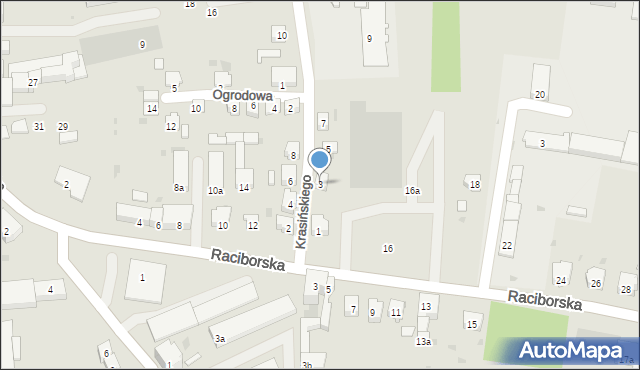 Głubczyce, Krasińskiego, 3, mapa Głubczyce