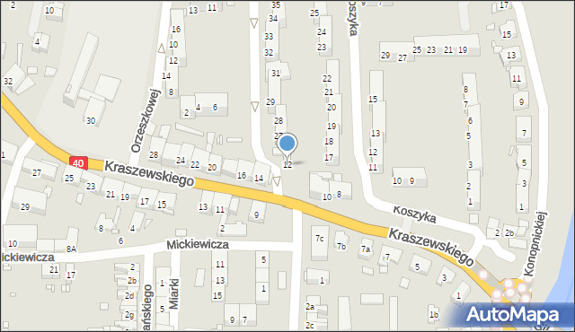Głuchołazy, Kraszewskiego, 12, mapa Głuchołazy