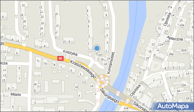 Głuchołazy, Kraszewskiego, 2a, mapa Głuchołazy