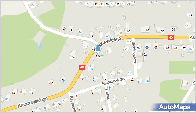 Głuchołazy, Kraszewskiego, 73A, mapa Głuchołazy