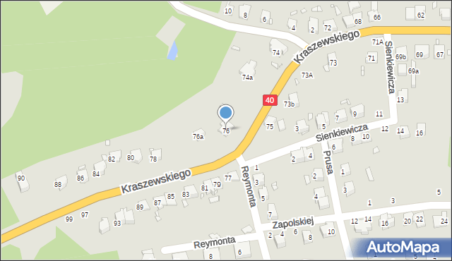 Głuchołazy, Kraszewskiego, 76, mapa Głuchołazy