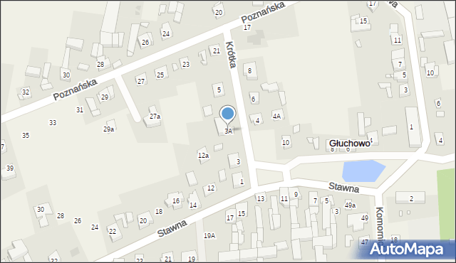 Głuchowo, Krótka, 3A, mapa Głuchowo