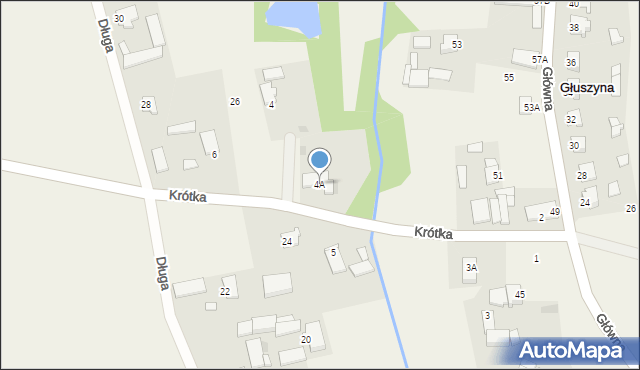 Głuszyna, Krótka, 4A, mapa Głuszyna