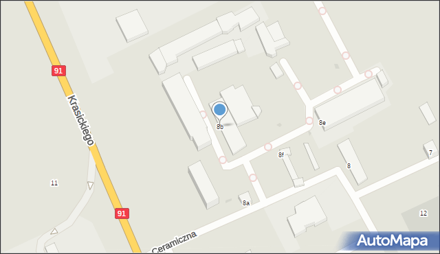 Gniew, Krasickiego, 8b, mapa Gniew