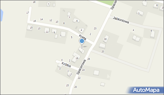 Gniewowo, Kręta, 1, mapa Gniewowo