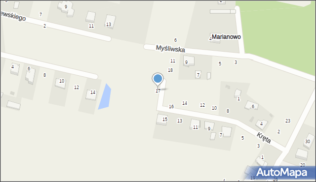 Gniewowo, Kręta, 17, mapa Gniewowo