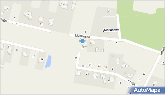 Gniewowo, Kręta, 18, mapa Gniewowo