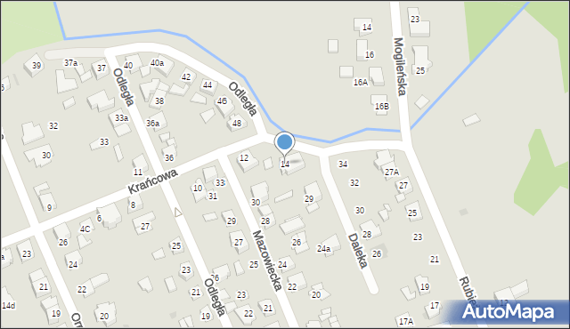 Gniezno, Krańcowa, 14, mapa Gniezna