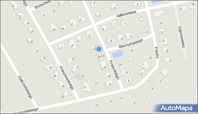 Gniezno, Krasickiego Ignacego, bp., 14, mapa Gniezna