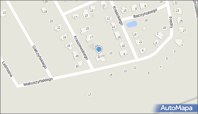 Gniezno, Kraszewskiego Józefa Ignacego, 21, mapa Gniezna