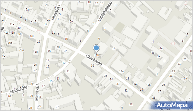 Gniezno, Króla Bolesława Chrobrego, 11b, mapa Gniezna
